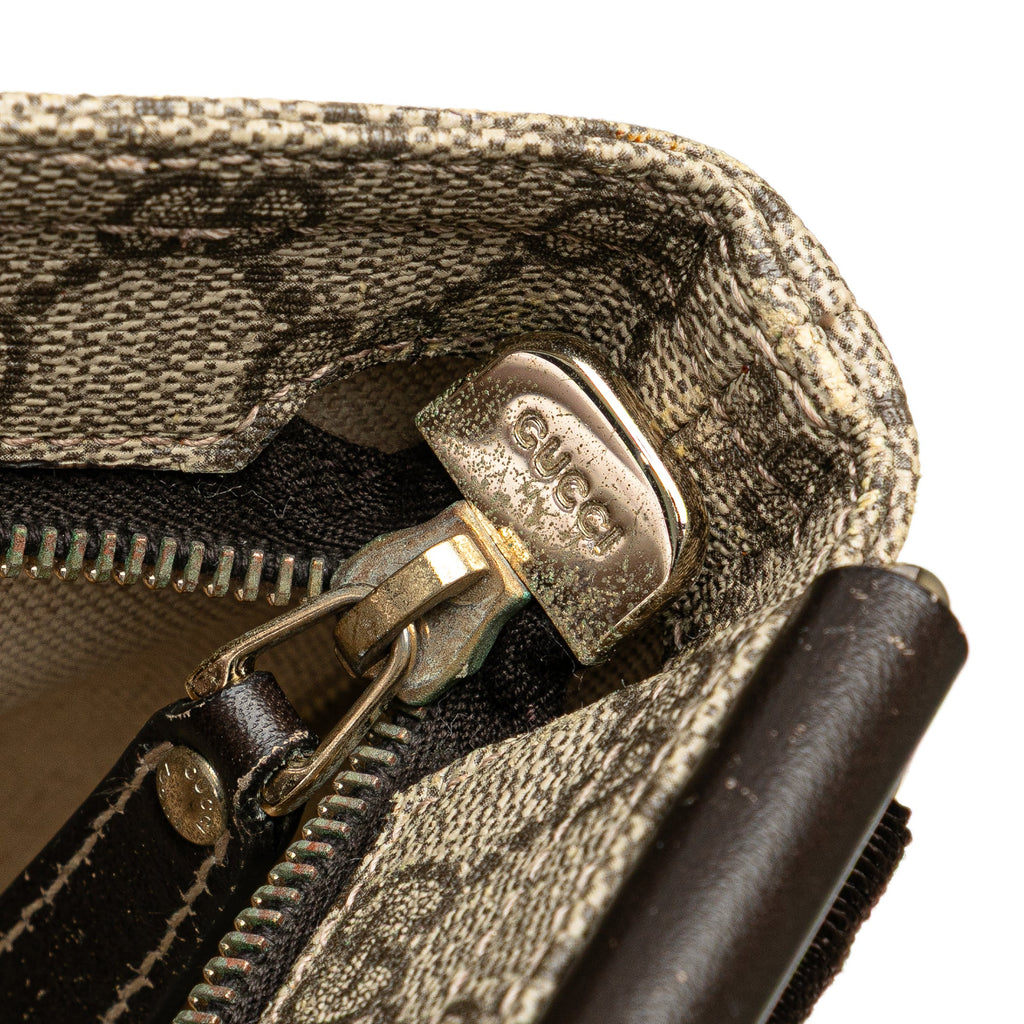 Zip Top Messenger Bag GG Coated Canvas Large