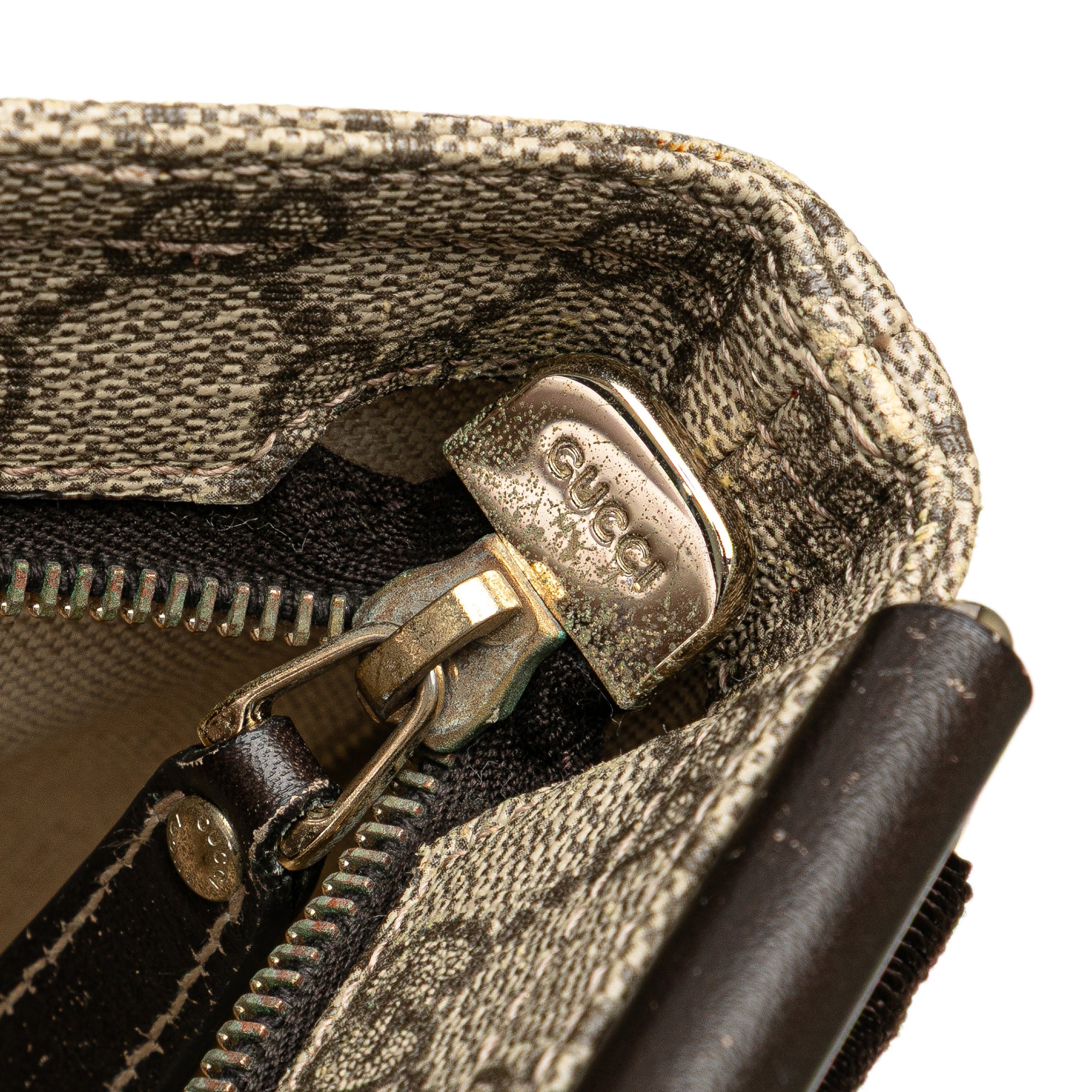 Zip Top Messenger Bag GG Coated Canvas Large
