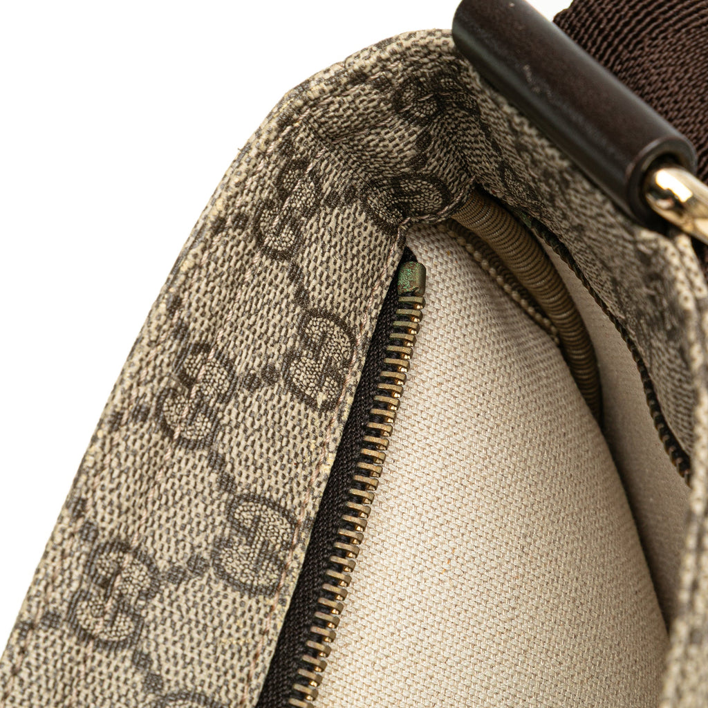 Zip Top Messenger Bag GG Coated Canvas Large