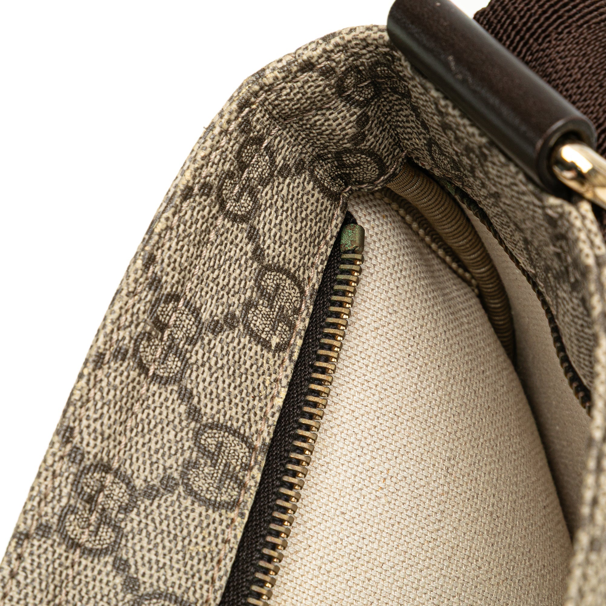Zip Top Messenger Bag GG Coated Canvas Large