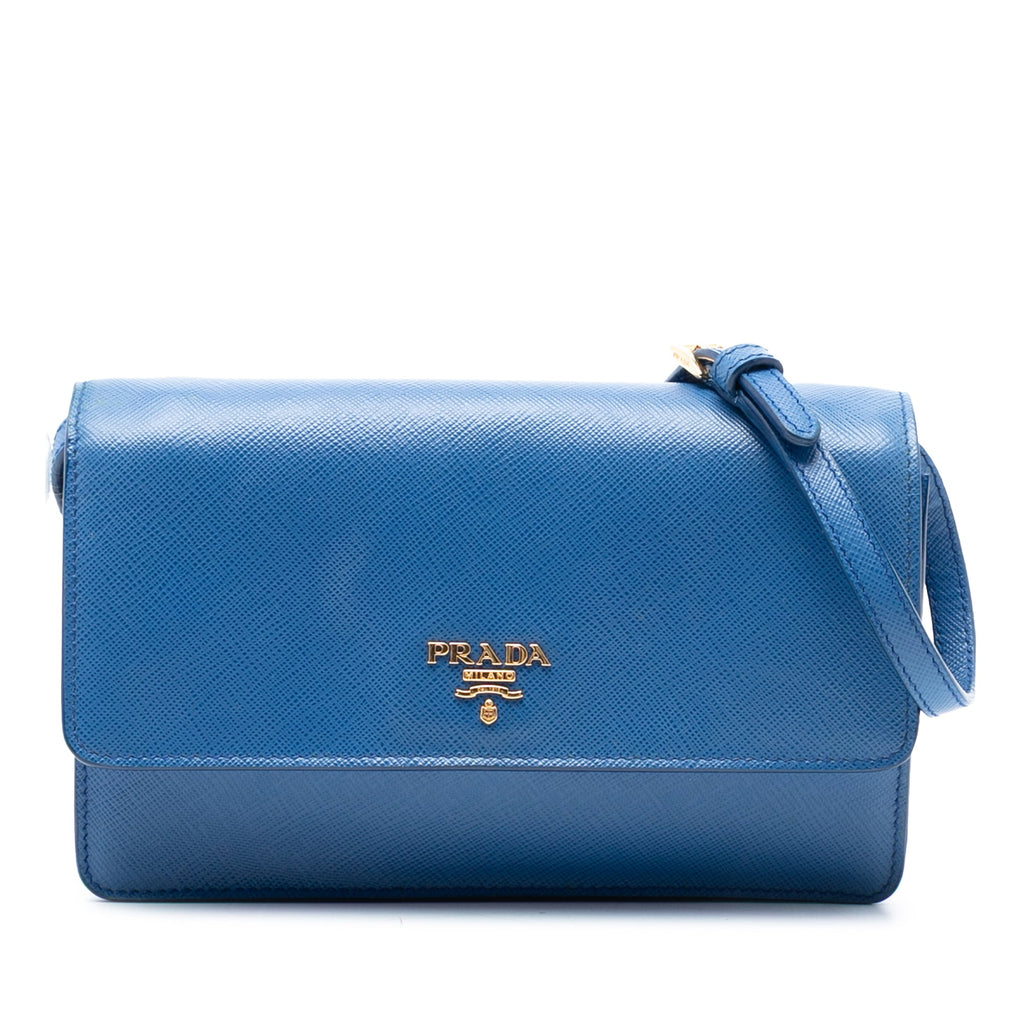 Wallet on Strap Saffiano Leather Small