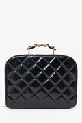 Pre-Loved Chanel™ 1994-96 Black Patent Leather Large Vanity Case