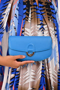 Hermès Blue Epsom Calfskin 'Cherche-Midi' Clutch