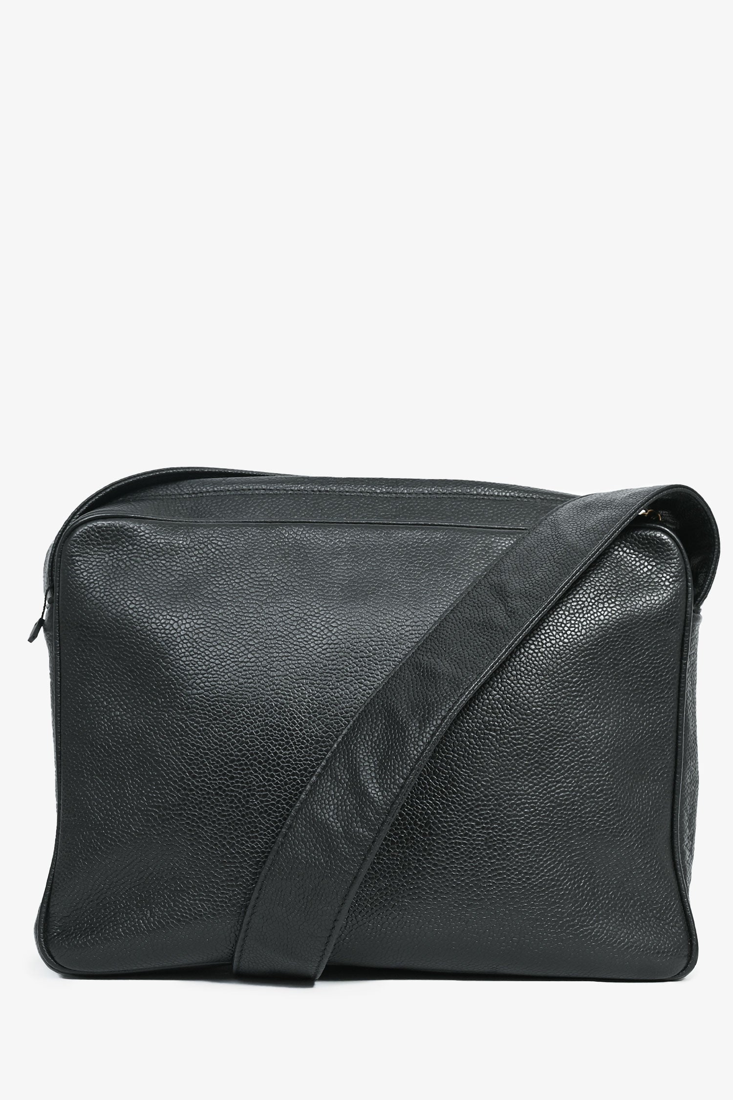 Pre-Loved Chanel™ 1986-1988 Black Caviar Leather Triple CC Logo Crossbody