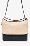 Pre-Loved Chanel™ Beige/Black Medium 'Gabrielle' Multichain Hobo Bag