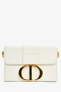 Christian Dior White Leather '30 Montaigne Box' Crossbody