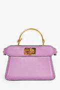 Fendi Purple Lamb Leather Nano Peekaboo Top Handle Bag With Strap