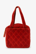 Pre-Loved Chanel™ 1996-97 Red Velvet Quilted Mini Square Tote Bag