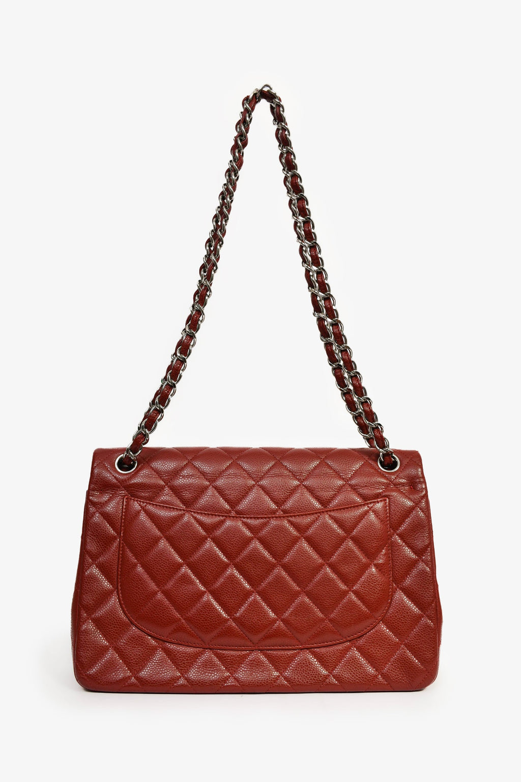 Pre-Loved Chanel™ 2013-14 Burgundy Caviar Leather Jumbo Classic Double Flap Bag