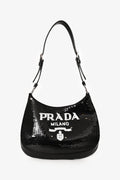 Prada Black/White Sequin 'Cleo' Small Shoulder Bag