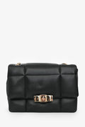 Salvatore Ferragamo Black Quilted Leather Vera Bow Shoulder Bag
