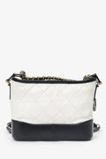 Pre-Loved Chanel™ 2016-2017 Black/White Lambskin Leather Small Gabrielle Bag
