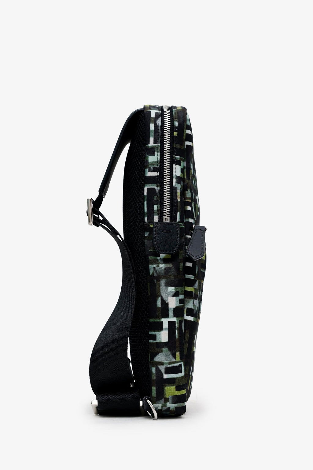 Fendi Green Nylon CamouFF Sling Crossbody Messenger Bag