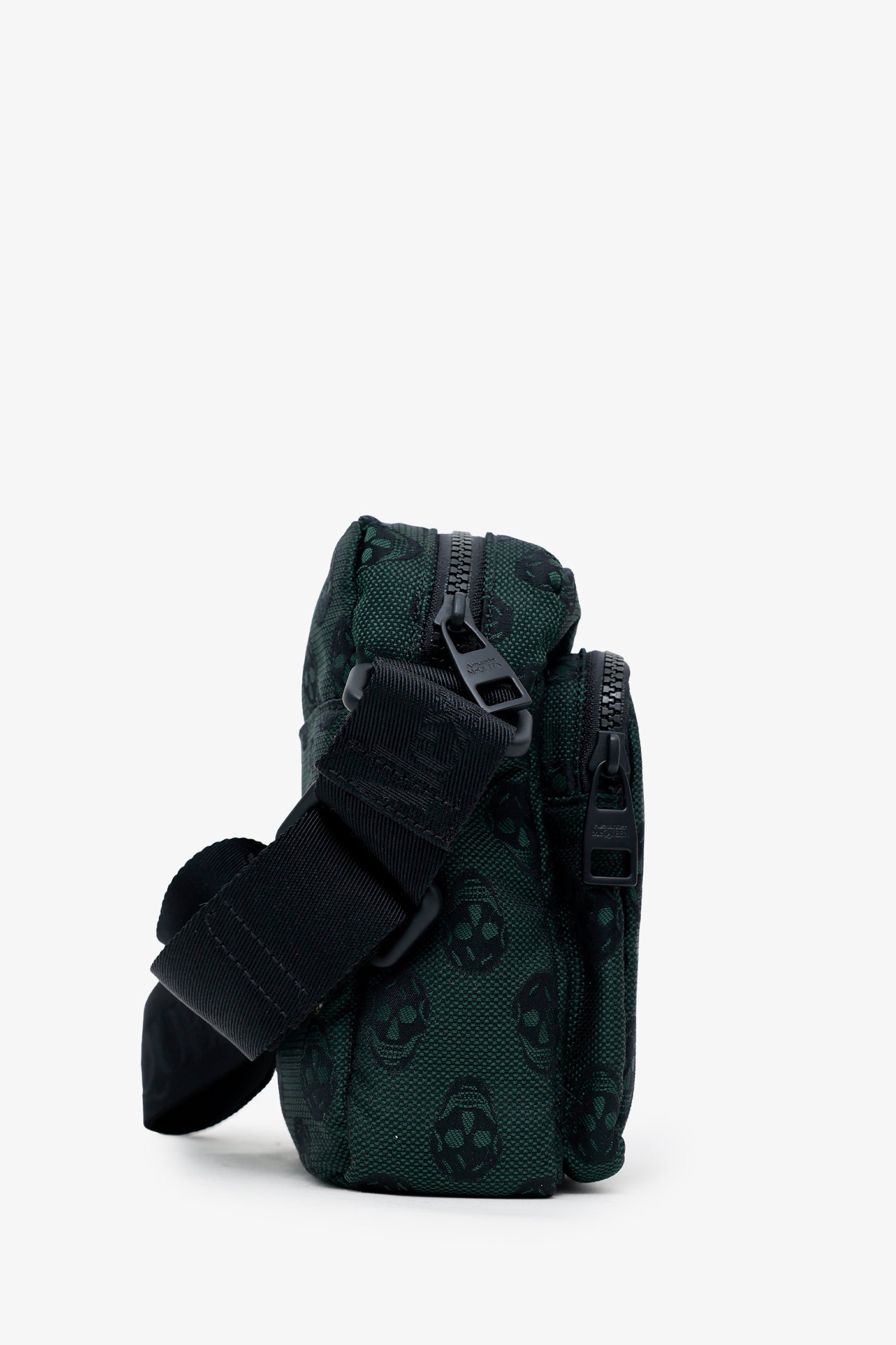 Alexander McQueen Green/Black Canvas Skull Messenger Bag