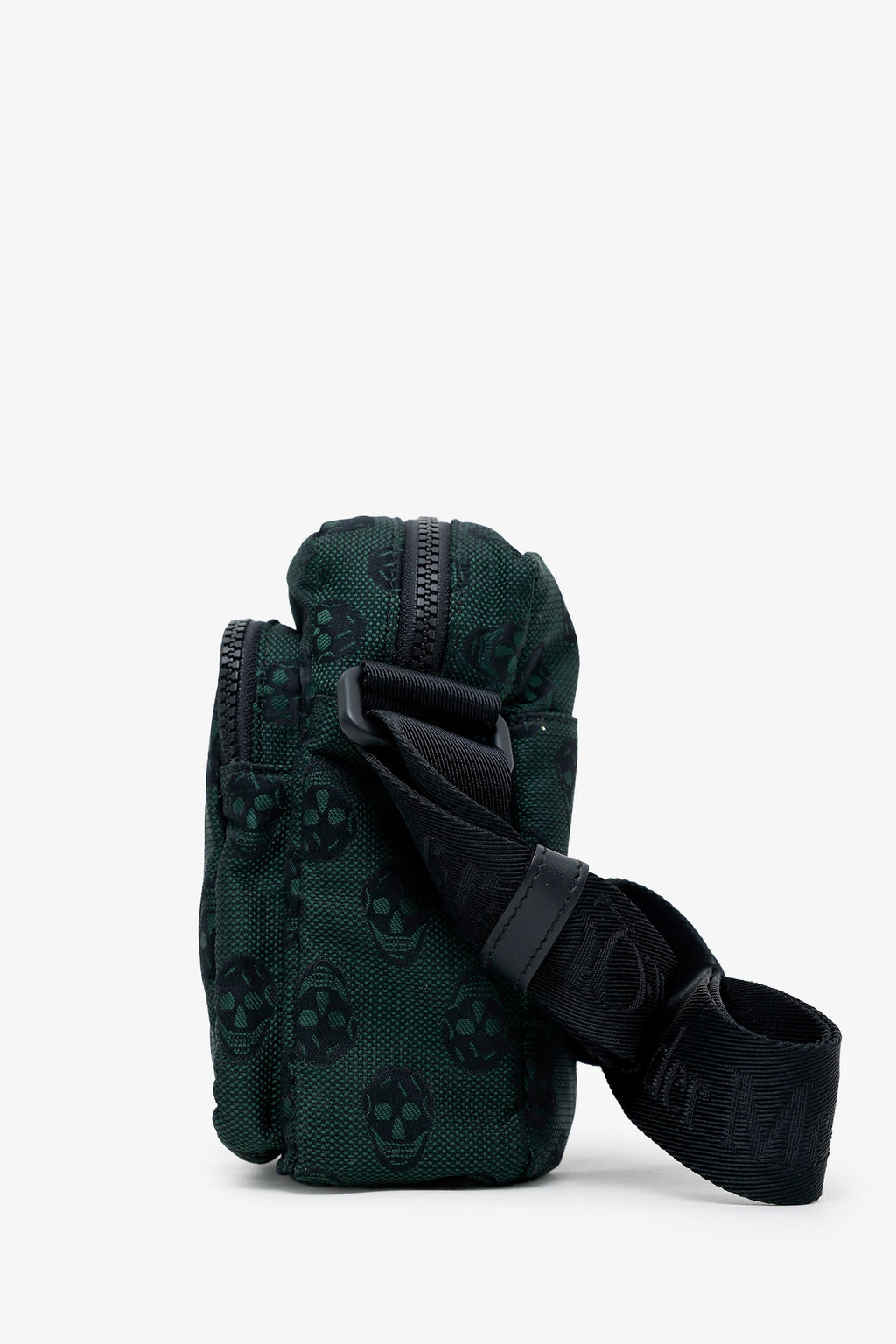 Alexander McQueen Green/Black Canvas Skull Messenger Bag