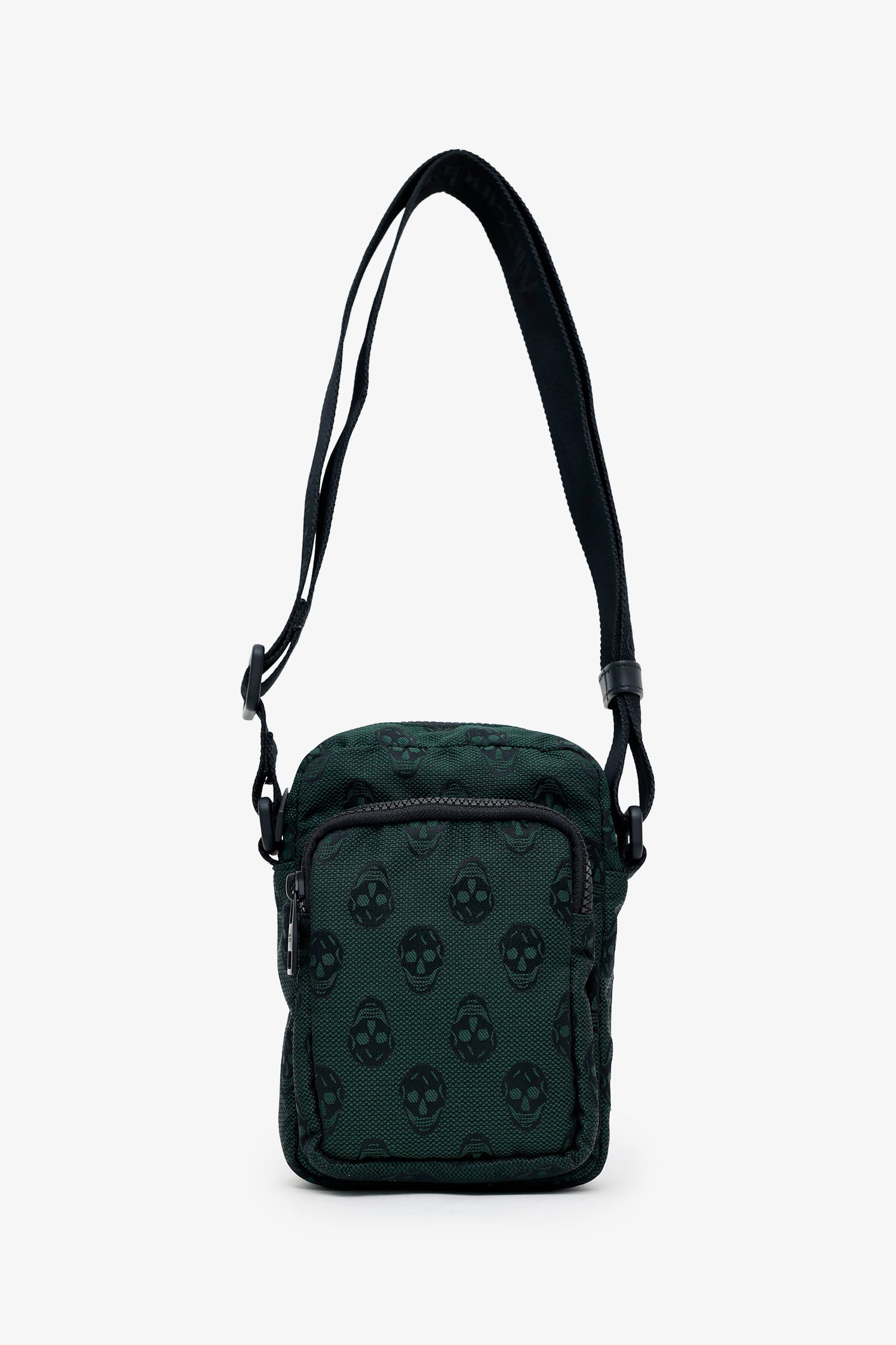 Alexander McQueen Green/Black Canvas Skull Messenger Bag