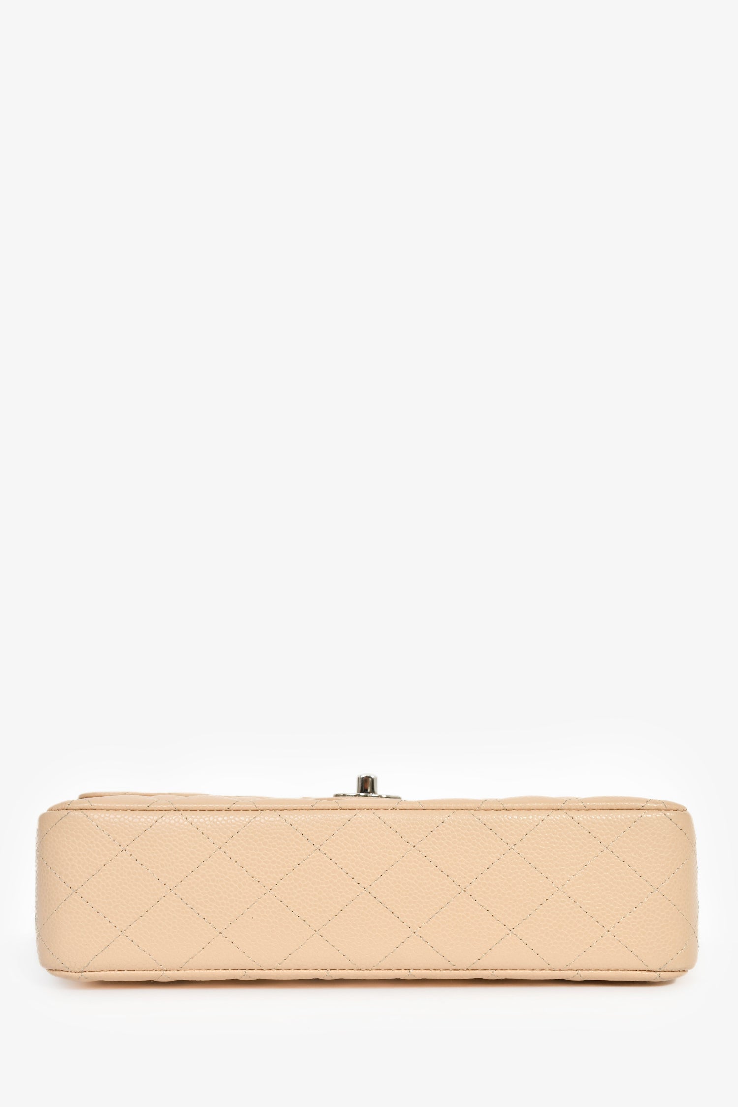 Pre-Loved Chanel™ 2011 Beige Caviar Leather Medium Double Flap Shoulder Bag