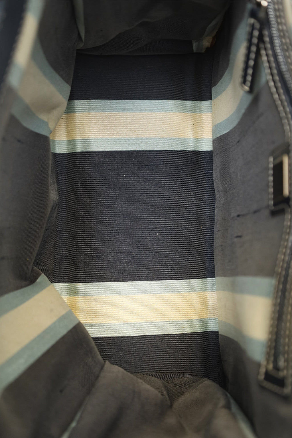 Fendi Blue Denim Baguette Buckle Square Tote Square