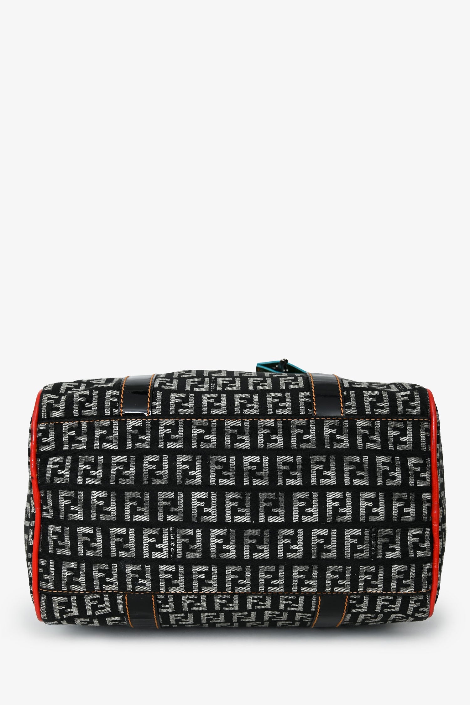 Fendi Multicolor Zucchino Canvas/Patent Leather Small Boston Bag