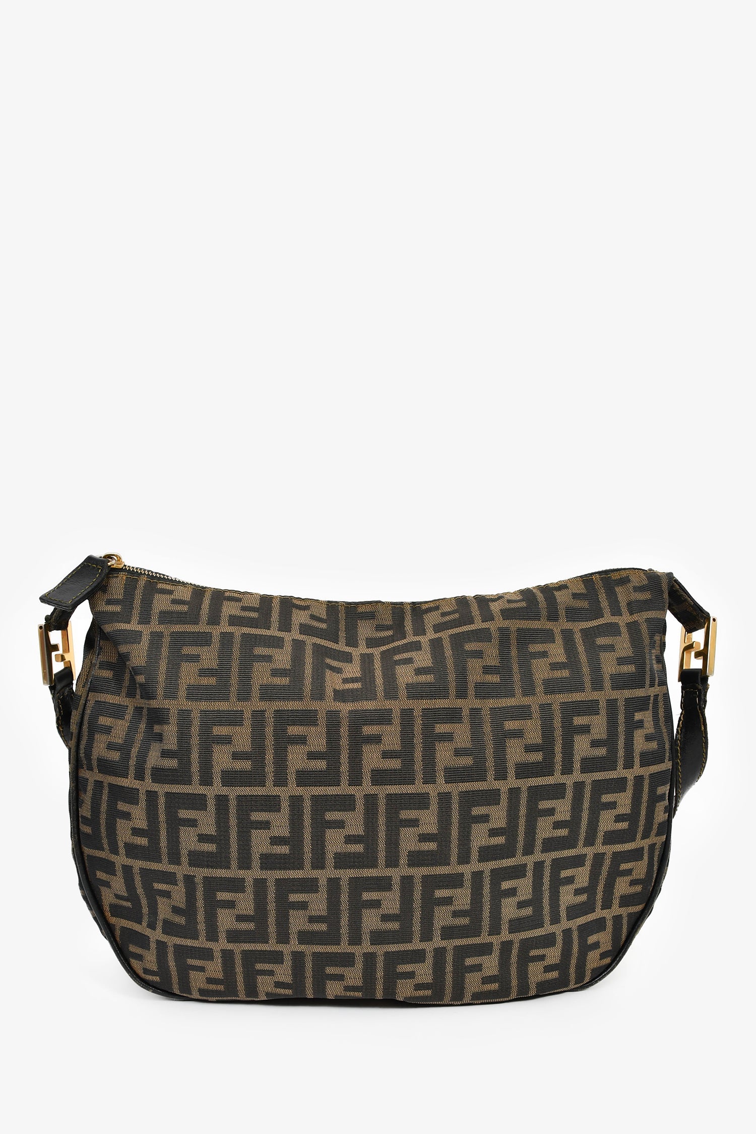 Fendi Brown Canvas Zucca FF Shoulder Bag