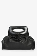Pre-Loved Chanel™ Vintage Black Leather Camellia Frame Clutch Bag