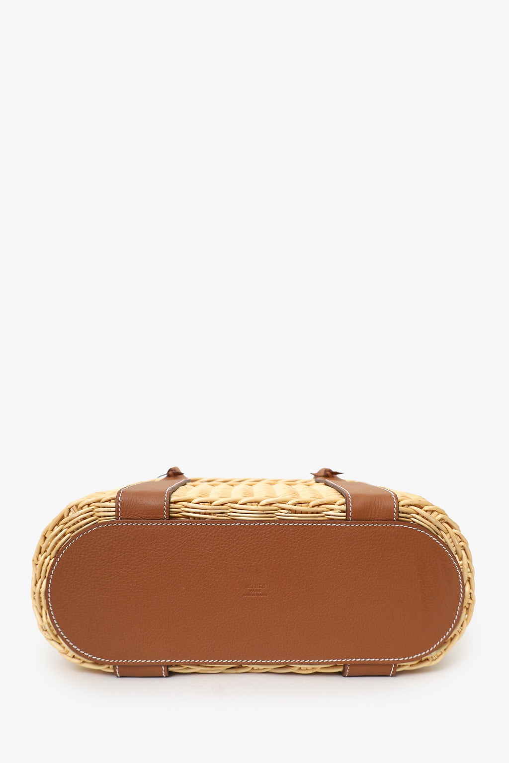 Hermès 2022 Beige/Brown Wicker/Taurillon Leather Park Bottle Basket