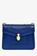 Bvlgari Blue Leather Serpenti Forever Small Crossbody Bag