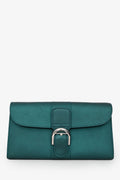 Delvaux Green Metallic Leather Brilliant Wallet On Chain SHW