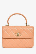 Pre-Loved Chanel™ 2017 Tan Lambskin Leather Small 'Trendy' Bag