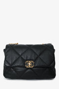 Pre-Loved Chanel™ Black Leather Chanel 19 Medium Flap Bag