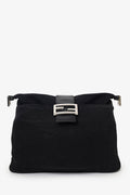 Fendi Black Fabric Forever Baguette Shoulder Bag