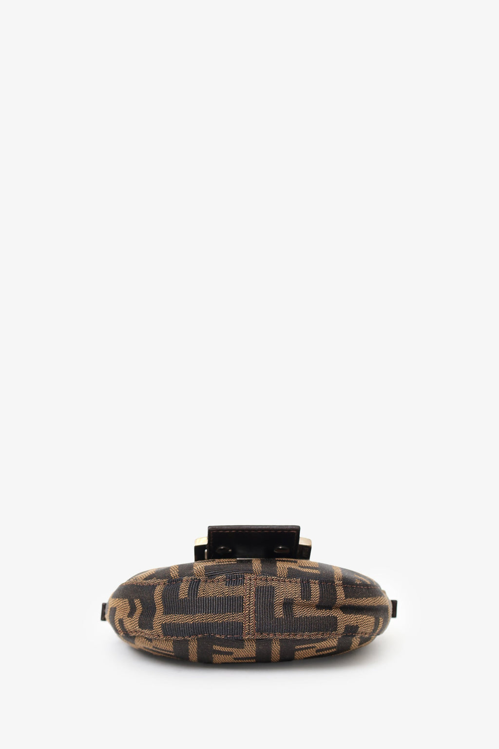Fendi Brown Zucca Print Canvas Mini Half Moon Shoulder Bag