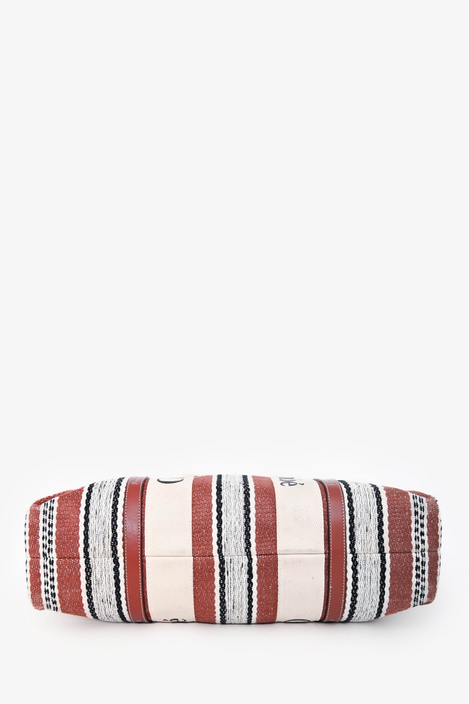 Chloé Brown/White Logo Canvas Tote