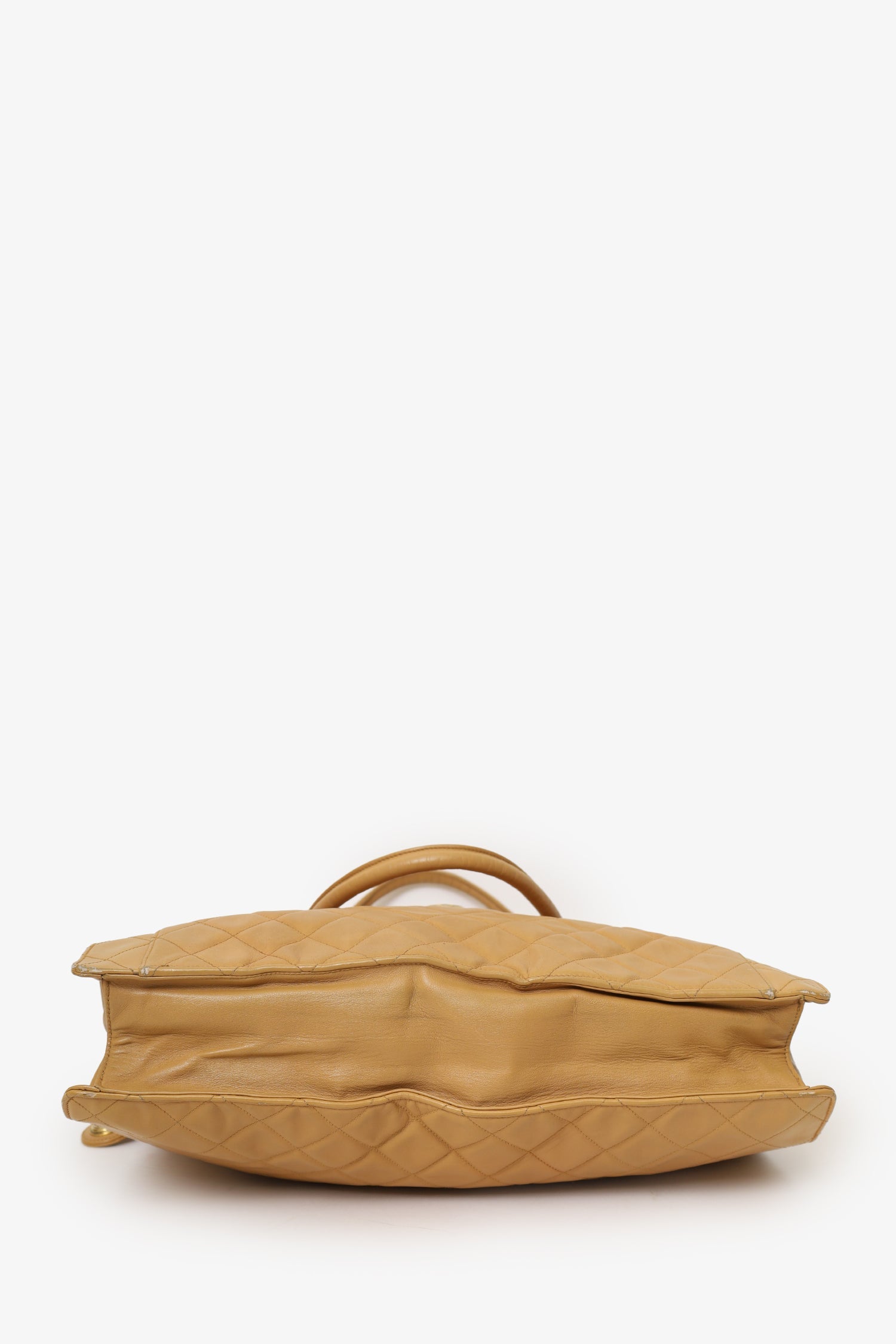 Pre-Loved Chanel™ Vintage Beige Quilted Lambskin CC Briefcase