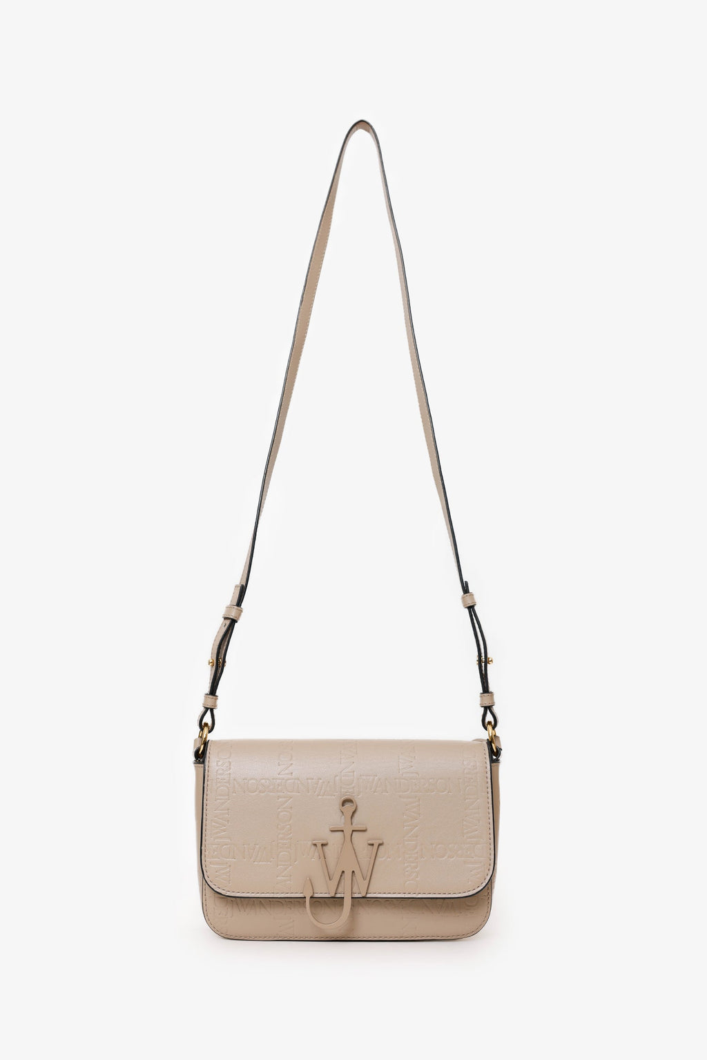 JW Anderson Taupe Leather Midi 'Anchor' Shoulder Bag
