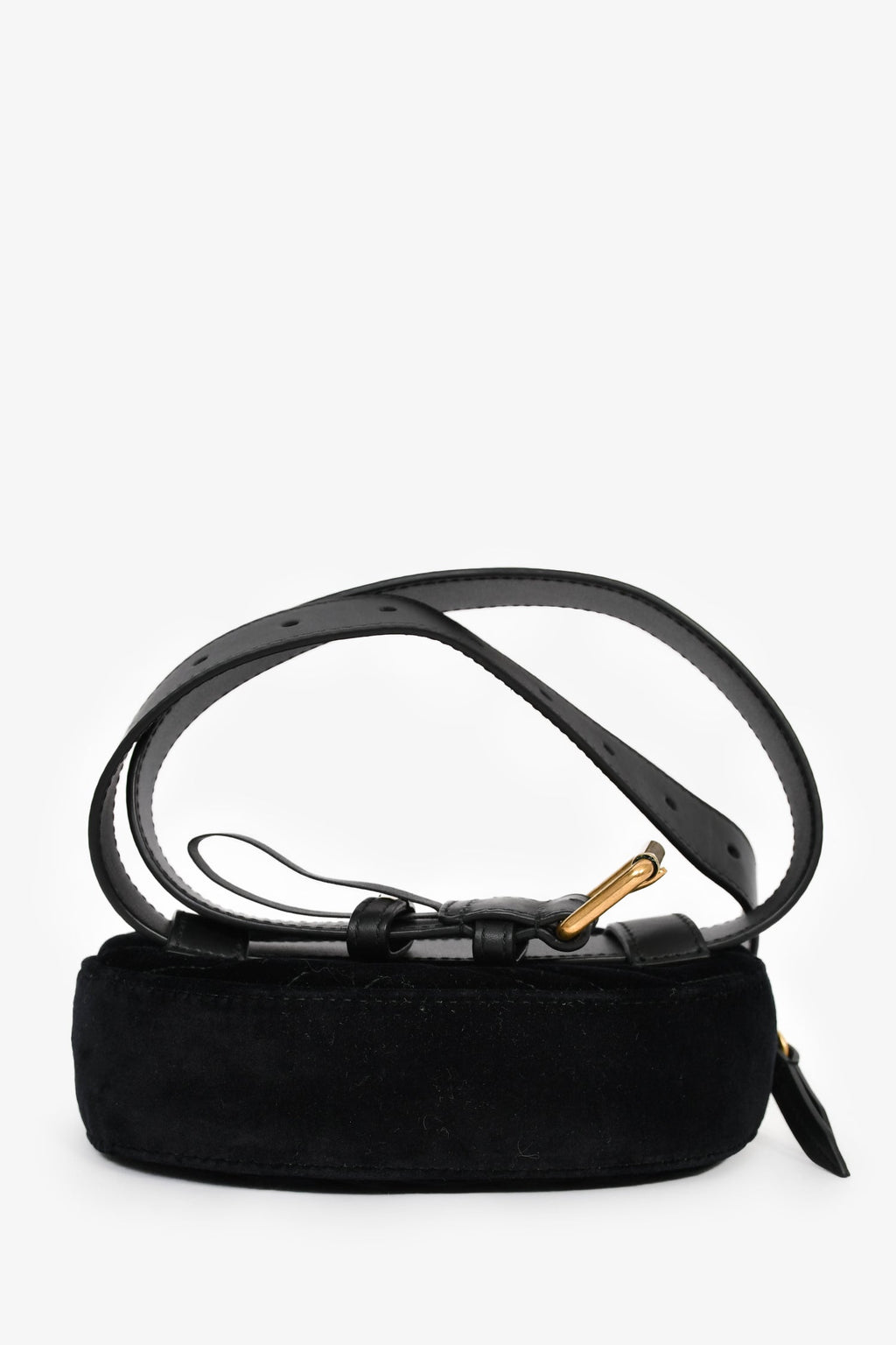 Gucci Black Chevron Velvet Marmont Belt Bag