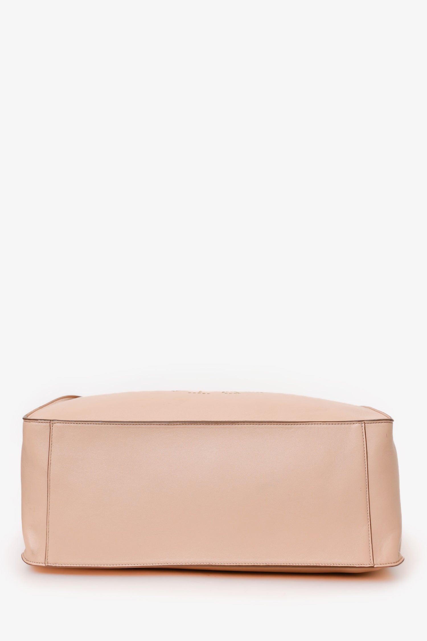 Stella McCartney Beige Faux Leather Perforated Logo Tote With Pouch