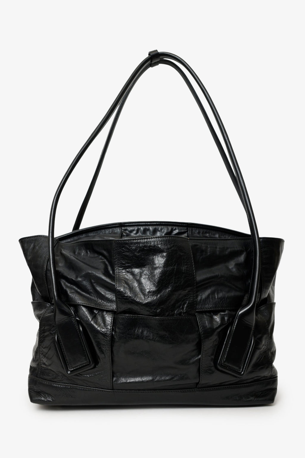 Bottega Veneta Black Maxi Intrecciato Leather Large Arco Slouch Bag
