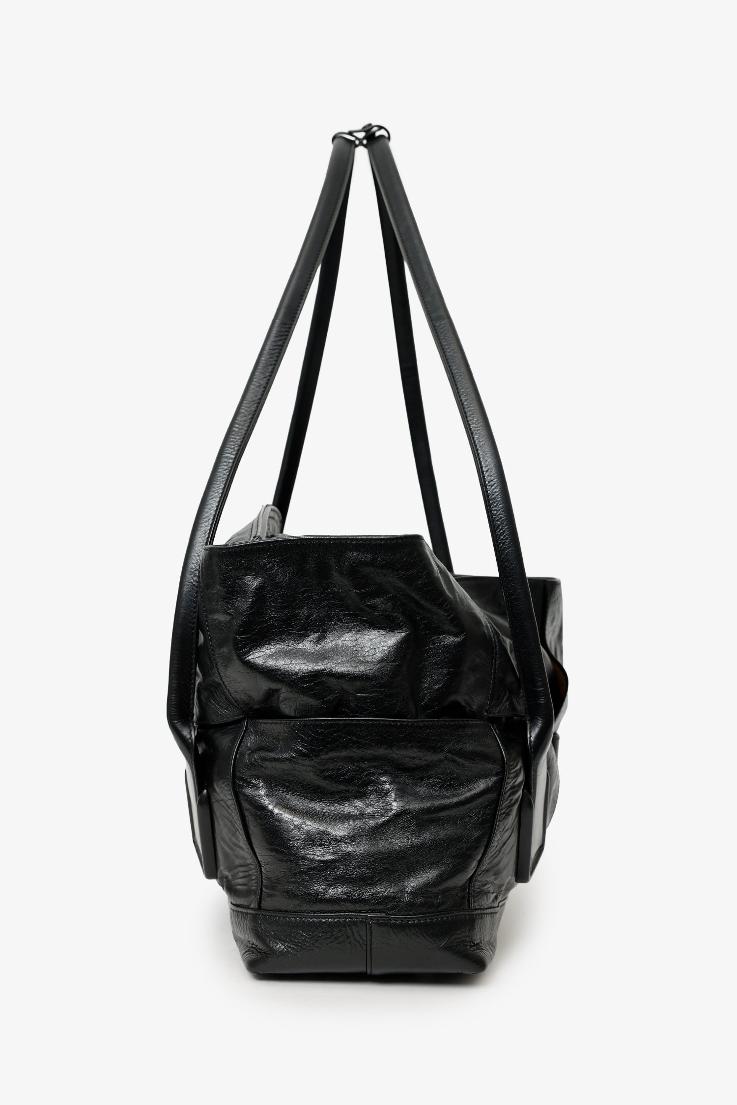 Bottega Veneta Black Maxi Intrecciato Leather Large Arco Slouch Bag