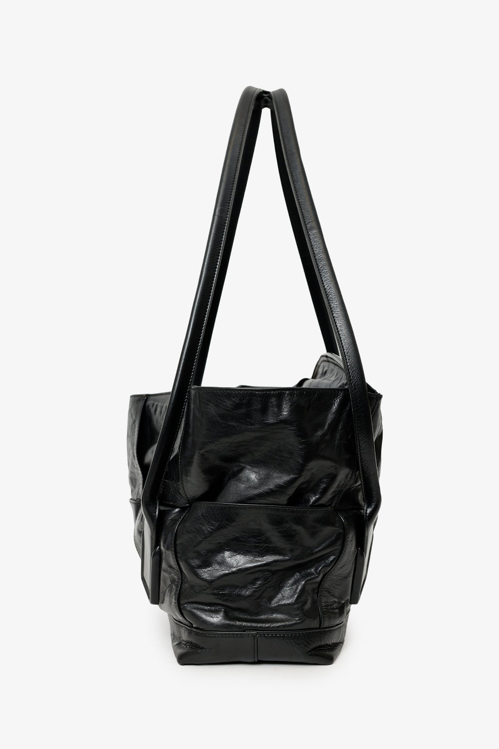 Bottega Veneta Black Maxi Intrecciato Leather Large Arco Slouch Bag