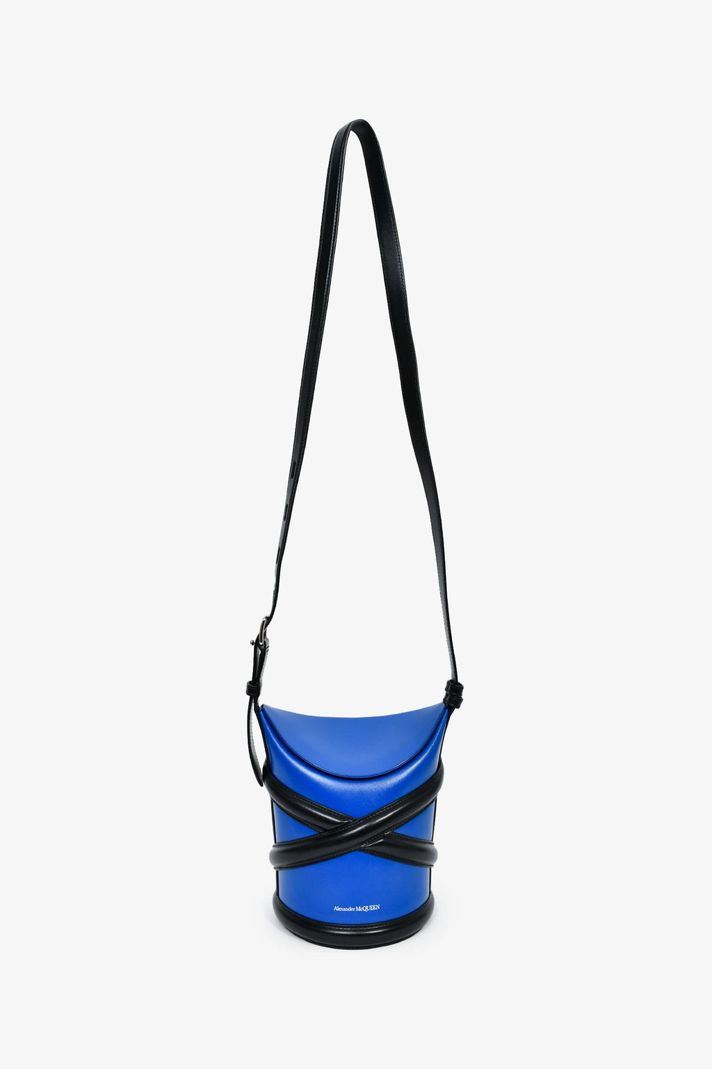 Alexander McQueen Blue/Black Leather Small 'Curve' Crossbody Bag