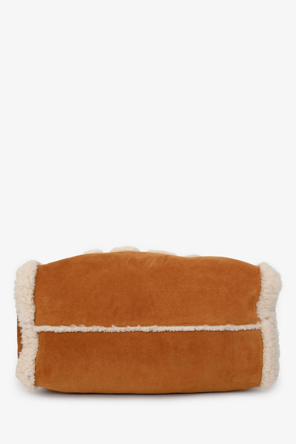 Gucci Beige Suede/shearling Logo Tote With Strap