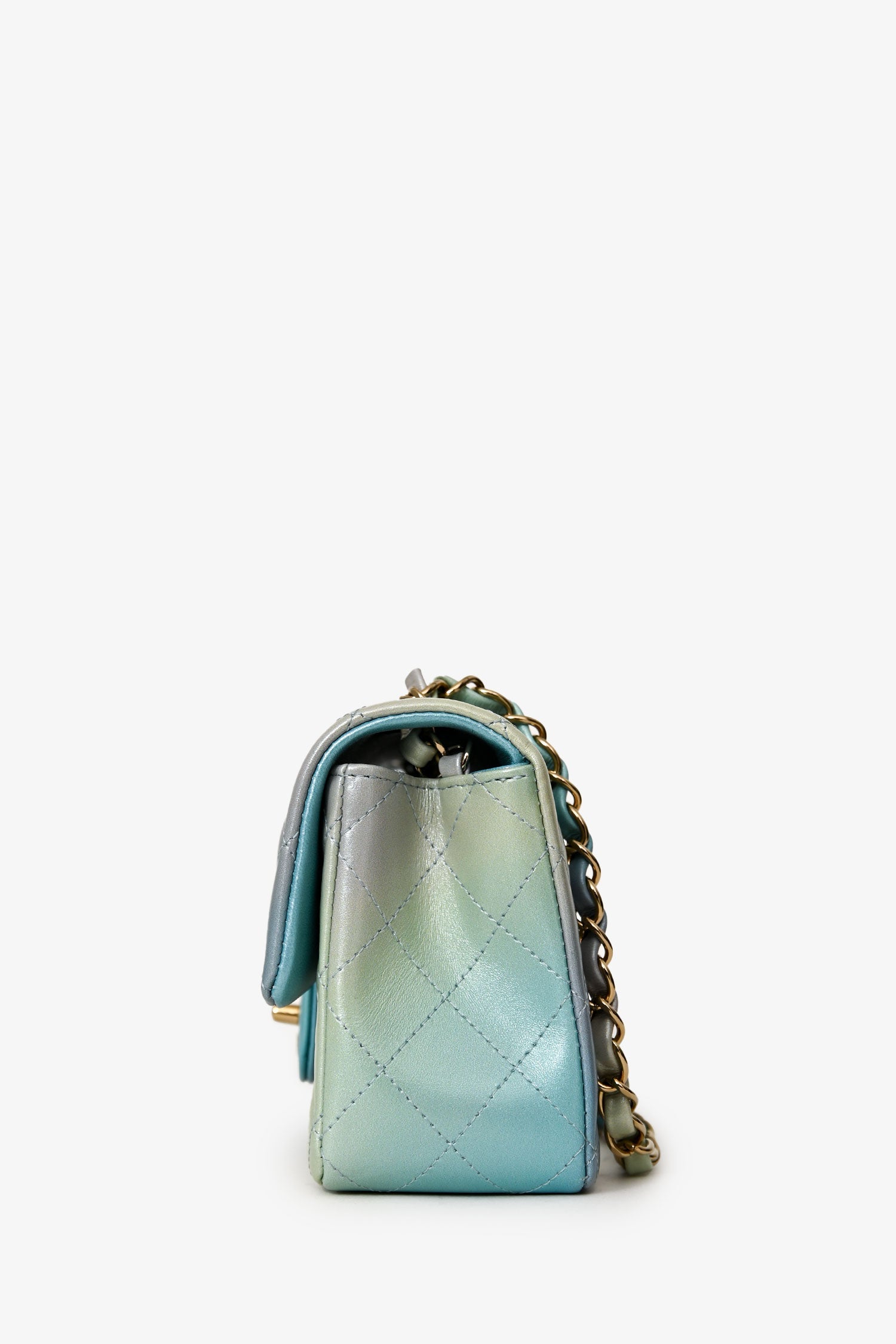 Pre-Loved Chanel™ 2024 Iridescent Ombre Lambskin Mini Rectangular Flap Bag