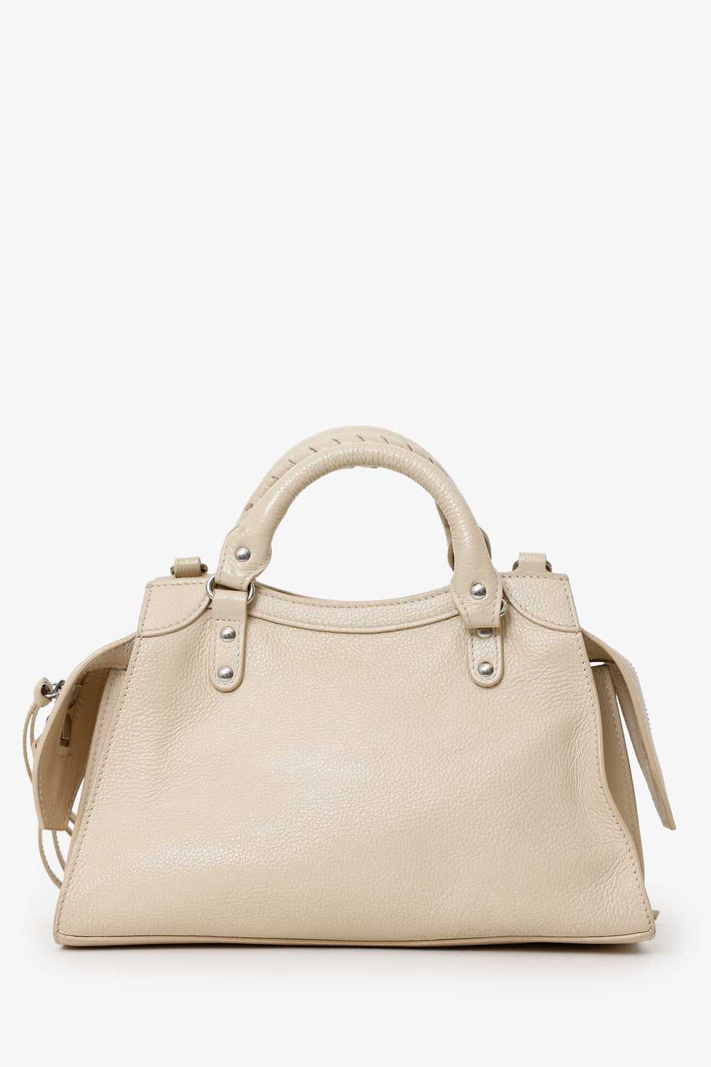 Balenciaga Beige Grained Calfskin Neo Classic Small Handle Bag