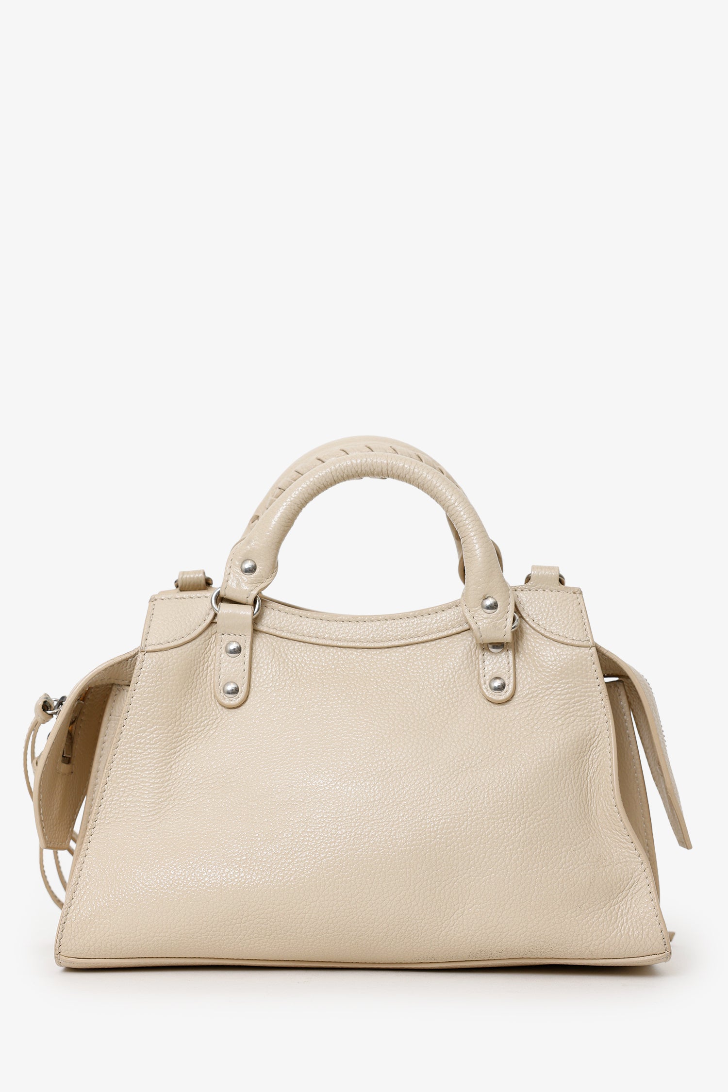 Balenciaga Beige Grained Calfskin Neo Classic Small Handle Bag