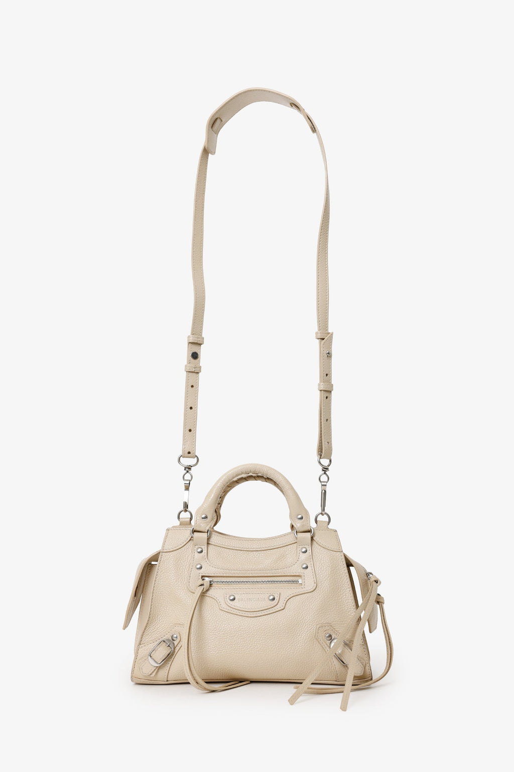 Balenciaga Beige Grained Calfskin Neo Classic Small Handle Bag