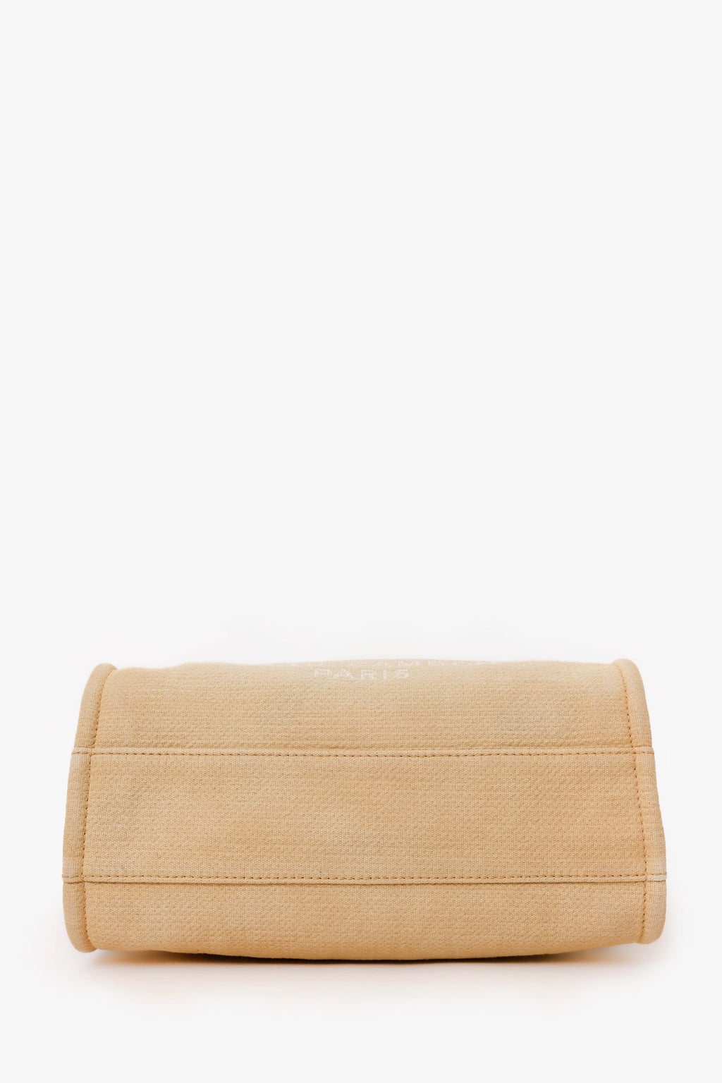 Pre-Loved Chanel™ 2022 Beige Canvas Deauville Small Shopping Tote Bag