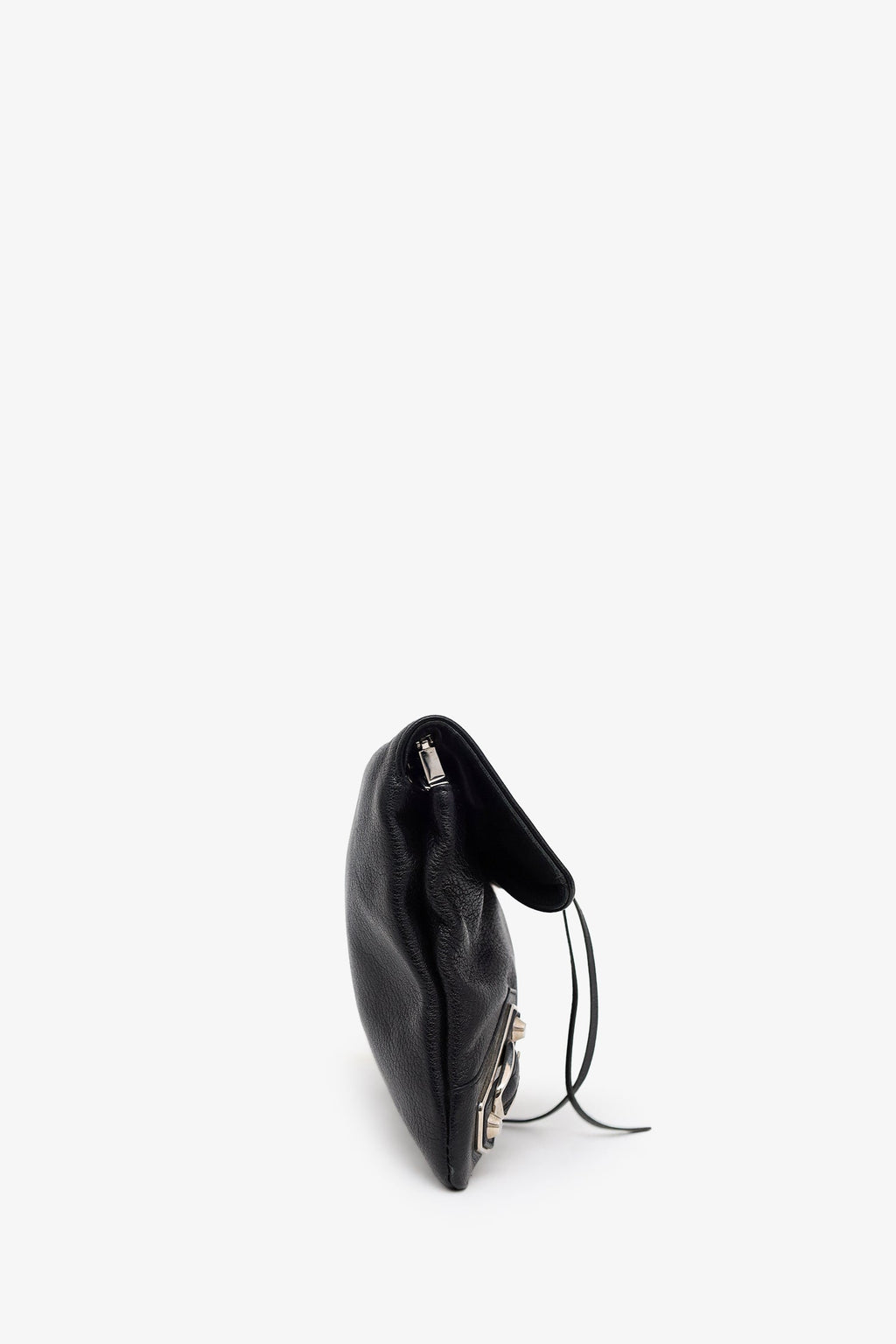 Balenciaga Black Leather City Envelope Clutch Bag With Strap