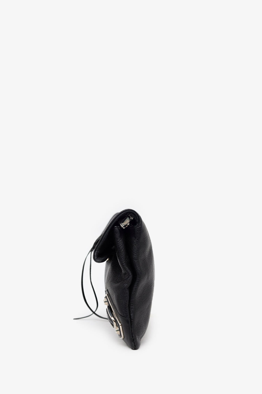 Balenciaga Black Leather City Envelope Clutch Bag With Strap