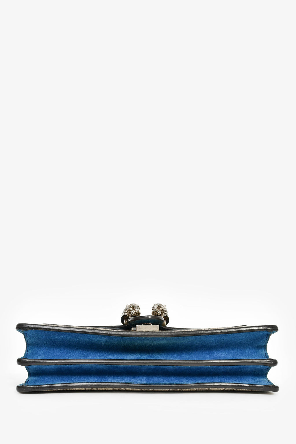 Gucci GG Supreme Monogram Canvas/Blue Suede Small Dionysus Shoulder Bag